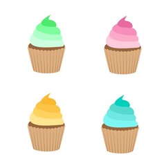 Cupcake baking cream berry sweetness dessert. Muffin