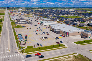Aerial view of Warman, Saskatchewan on the Canadian Prairies
