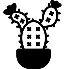 cactus solid line icon
