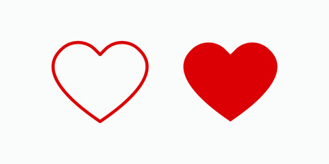 Heart, love vector icon set. valentine, romantic symbol.
