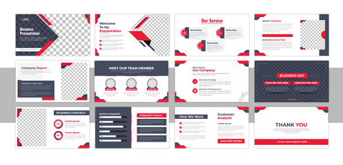 Creative business presentation slide template design set