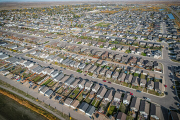 Aerial view of Martensville in central Saskatchewan