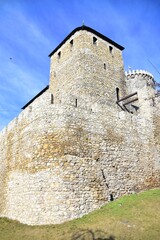 Obraz premium Zamek Będziński, średniowieczna, warownia, obronna, wzniesiona, w połowie, XIV wieku, na, szlaku, Orlich Gniazd, Małopolsce