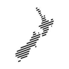 Moderne Landkarte von Neuseeland aus Streifen