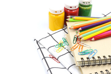Education background - Set of colorful stationery tools
