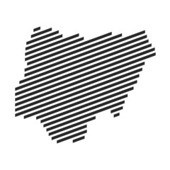 Moderne Landkarte von Nigeria aus Streifen