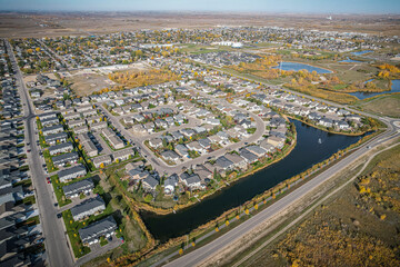 Aerial view of Martensville in central Saskatchewan