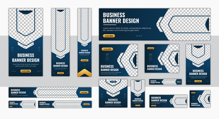 Abstract banner design web template Set, Horizontal header web banner. Modern cover header background for website design, Social Media Cover ads banner, flyer, invitation card.