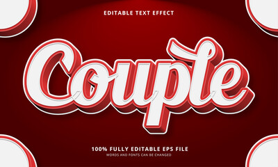 Couple text style editable text effect