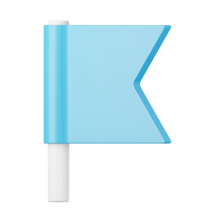 Blue flag high quality 3D render illustration icon.