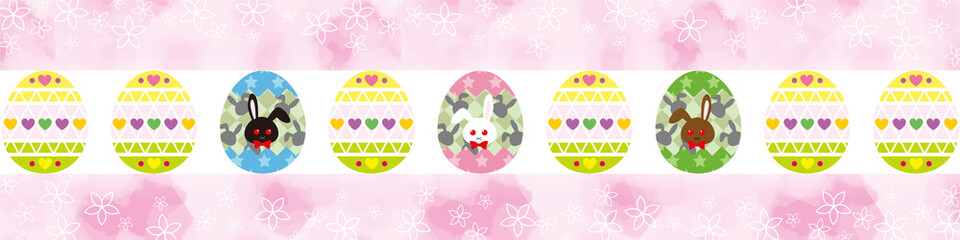 春 イースター ブログ ヘッダー 壁紙 イラスト