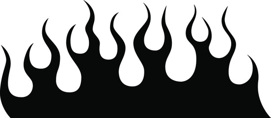 Fire flames isolated on white background. Tribal tattoo design.  © ARTSTOK