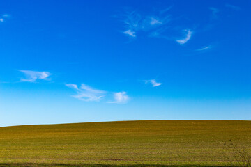 Czech countryside landscape in early spring. South Czechia.