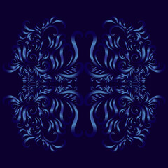 abstract christmas elegant design decorative filigree vintage pattern blue color on dark blue background