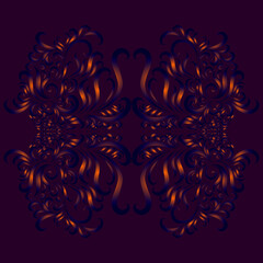 abstract christmas elegant design decorative filigree vintage pattern red color on brown background