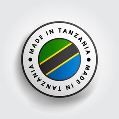 Made in Tanzania text emblem badge, concept background