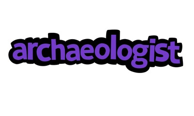 ARCHAEOLOGIST writing graffiti design on white background