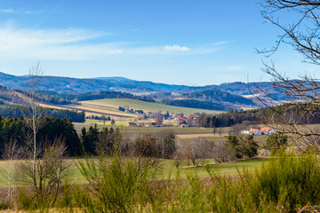Obraz premium Rural landscape in South Czechia. Early spring.
