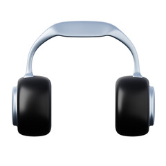 Wireless headphones high quality 3D render illustration icon. Music app design concept.