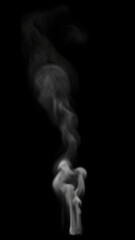 Obraz premium Tall and Thin Puff of White Smoke with very Low Density on Black