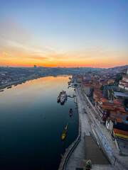 sunset over the city