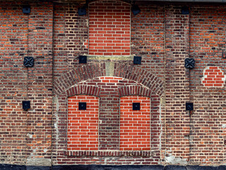ancient brickwork of red brick