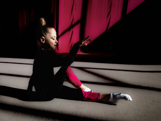 girl in rhythmic gymnastics training