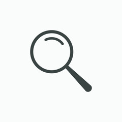 Magnifying glass icon vector isolated. lens, magnifier, search, loupe, glass, find, zoom symbol