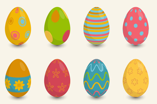 Collection of colorful easter eggs