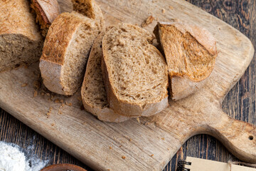 fresh delicious bread made from flour and other natural products
