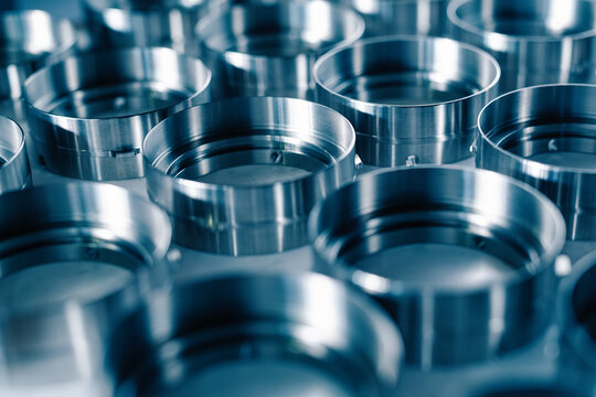 Metal parts machined on a lathe