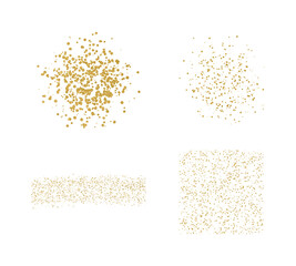 Set golden glitter confetti dots
