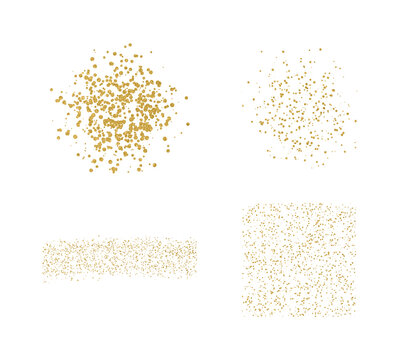 Set Golden Glitter Confetti Dots