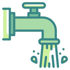 faucet blue line icon