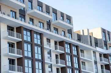 Apartment buildings background. Infrastructure and Construction images.