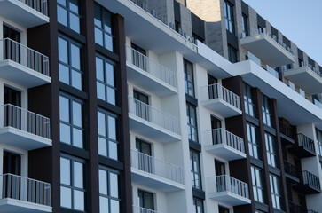 Fototapeta premium Apartment buildings background. Infrastructure and Construction images.