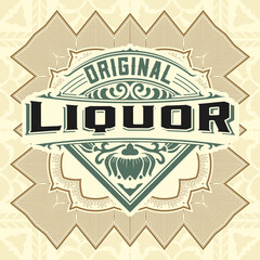 Whiskey label with old frames