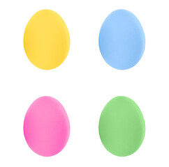 Colorful Easter eggs isolated on white background.
