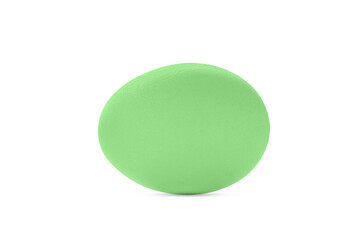 Green Easter egg isolated on white background.