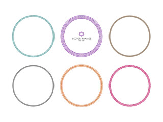 Decorative frames for your design on a white background. Set of round frames with floral and neutral ornaments. Vector illustration on white background.