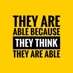 Ability Quote. Inspirational motivational quote. Black text over yellow background