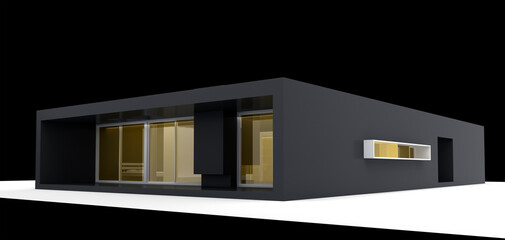 modern minimalistic black building exterior