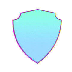 blue plain vintage shield shape
