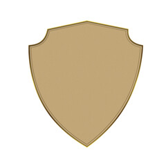 gold vintage shield isolated on transparent