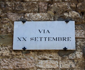 Fototapeta premium Italy: Road signal ( September XX Street).