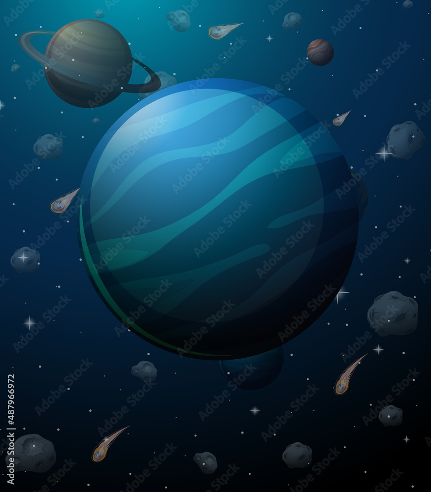 Canvas Prints neptune planet on space background