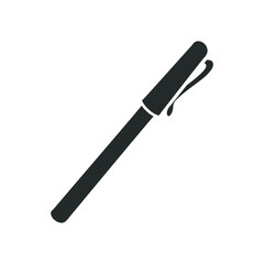 Pen Icon Silhouette Illustration. Writer Education Tool Vector Graphic Pictogram Symbol Clip Art. Doodle Sketch Black Sign.