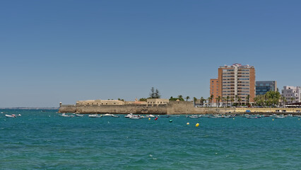 Fototapeta premium Castle of Santa Catalina, sea fort on the coast of in Cadiz