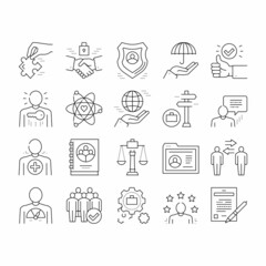 Business Ethics Moral Collection Icons Set Vector .