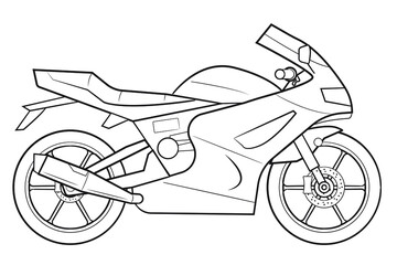 Motorcycle - stock illustration of modern two wheeled vehicle